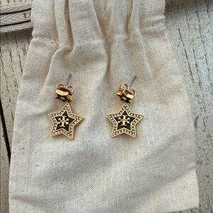 Tory Burch Gold and Black Star Earrings
